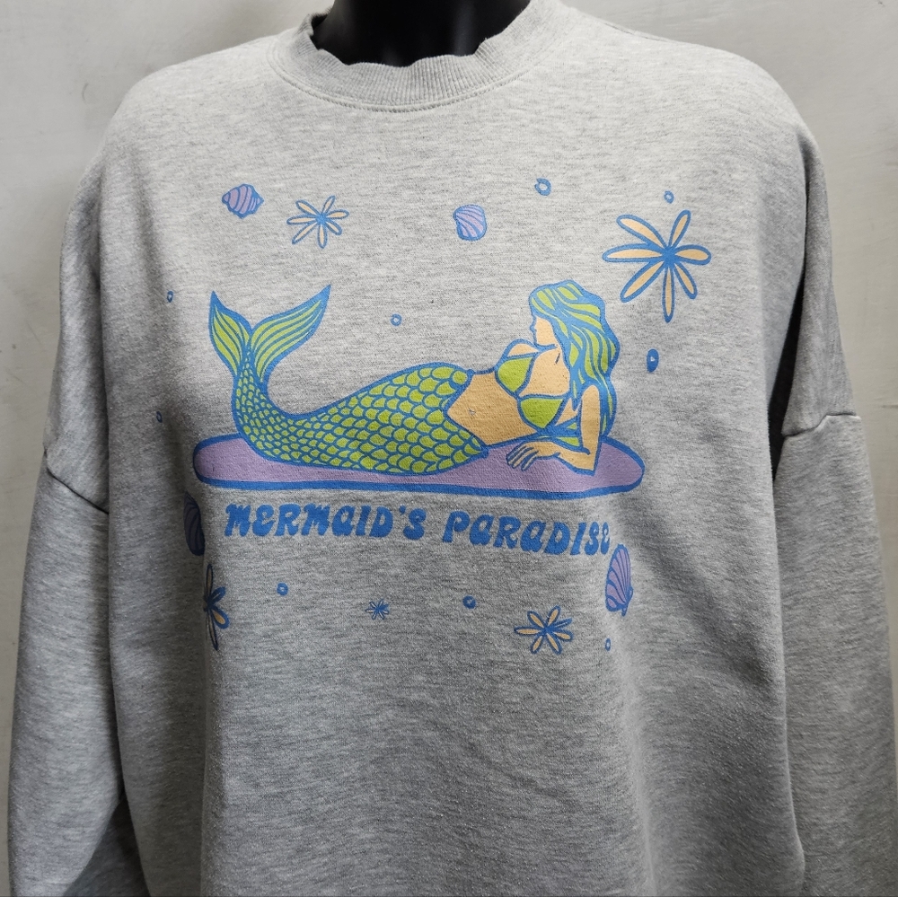 PacSun Womens Oversized Mermaid's Paradise Crewneck Sweatshirt One Size